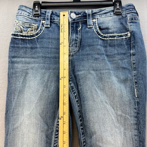 Vigoss Jeans Women's 8 Blue Skinny Embroidered Pockets Preppy Normcore Classic - Picture 14 of 15